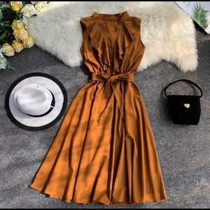 Sleeveless midi A-Line dress